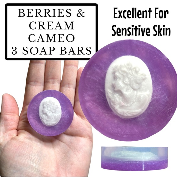Effervescent Bubbles Other - 3 Bars Purple Cameo Soap Bar Set, Handmade, ( PRICE IS FIRM )